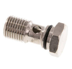 Perno banjo de latón niquelado de 1 vía con rosca macho G1/4'' NBR [2 piezas]