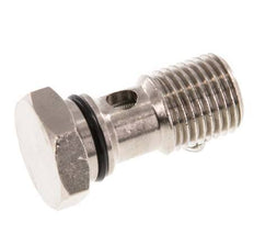 Perno banjo de latón niquelado de 1 vía con rosca macho G1/4'' NBR [2 piezas]