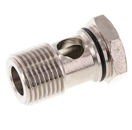 1-way nickel-plated Brass Banjo Bolt with G1/2'' Male Threads NBR