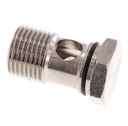 1-way nickel-plated Brass Banjo Bolt with G1/2'' Male Threads NBR