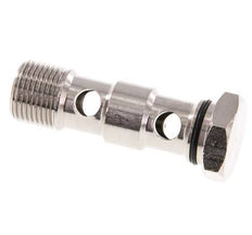 2-way nickel-plated Brass Banjo Bolt with G3/8'' Male Threads NBR