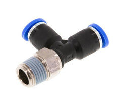 4mm x R1/8'' Right Angle Tee Push-in Fitting with Male Threads Brass/PA 66 NBR Rotatable [2 Pieces]