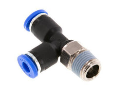 4mm x R1/8'' Right Angle Tee Push-in Fitting with Male Threads Brass/PA 66 NBR Rotatable [2 Pieces]