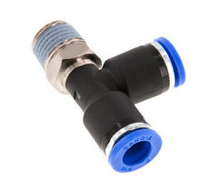 8mm x R1/4'' Right Angle Tee Push-in Fitting with Male Threads Brass/PA 66 NBR Rotatable [2 Pieces]