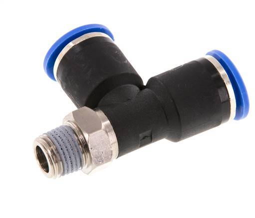 12mm x R1/4'' Right Angle Tee Push-in Fitting with Male Threads Brass/PA 66 NBR Rotatable