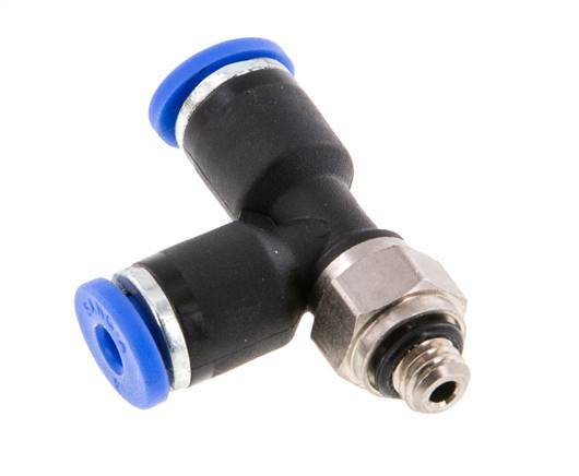 3mm x M 5 Right Angle Tee Push-in Fitting with Male Threads Brass/PA 66 NBR Rotatable [2 Pieces]