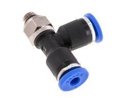 3mm x M 5 Right Angle Tee Push-in Fitting with Male Threads Brass/PA 66 NBR Rotatable [2 Pieces]