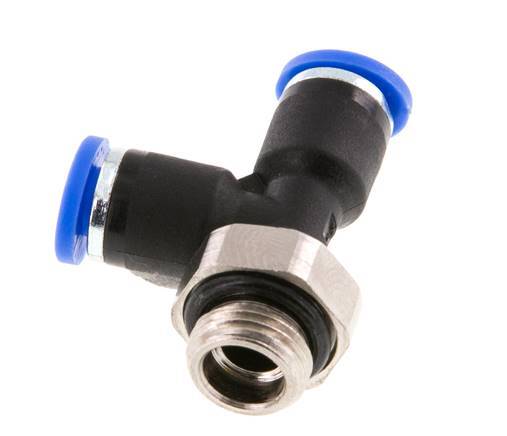Racor en T en ángulo recto de 4mm x G1/8'' con rosca macho latón/PA 66 NBR giratorio [2 piezas]