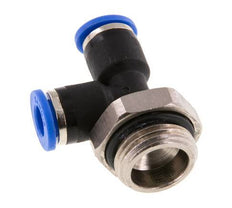 6mm x G3/8'' Right Angle Tee Push-in Fitting with Male Threads Brass/PA 66 NBR Rotatable [2 Pieces]