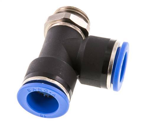16mm x G1/2'' Right Angle Tee Push-in Fitting with Male Threads Brass/PA 66 NBR Rotatable