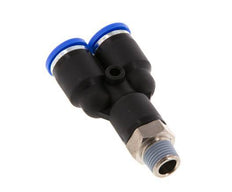 8mm x R1/8'' Y Push-in Fitting with Male Threads Brass/PA 66 NBR Rotatable [2 Pieces]