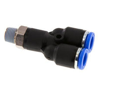 8mm x R1/8'' Y Push-in Fitting with Male Threads Brass/PA 66 NBR Rotatable [2 Pieces]