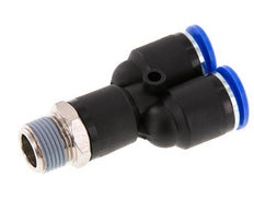 Racor rápido en Y de 12 mm x R3/8'' con rosca macho Latón/PA 66 NBR Giratorio