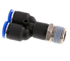Racor rápido en Y de 12 mm x R1/2'' con rosca macho Latón/PA 66 NBR Giratorio