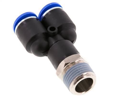12mm x R1/2'' Y Push-in Fitting with Male Threads Brass/PA 66 NBR Rotatable