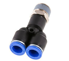 Racor rápido en Y de 12 mm x R1/2'' con rosca macho Latón/PA 66 NBR Giratorio