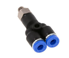 4mm x M 5 Y Push-in Fitting with Male Threads Brass/PA 66 NBR Rotatable [2 Pieces]