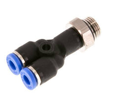 4mm x G1/8'' Y Push-in Fitting with Male Threads Brass/PA 66 NBR Rotatable [2 Pieces]
