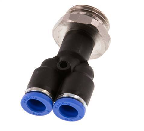 8mm x G1/2'' Y Push-in Fitting with Male Threads Brass/PA 66 NBR Rotatable