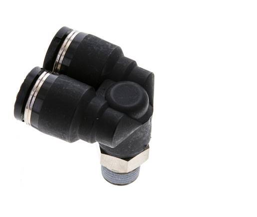 8mm x R1/8'' Y Push-in Fitting with Male Threads Brass/PBT NBR Rotatable
