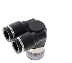 8mm x R3/8'' Y Push-in Fitting with Male Threads Brass/PBT NBR Rotatable