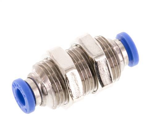 4mm Push-in Fitting Brass/PA 66 NBR Bulkhead [2 Pieces]