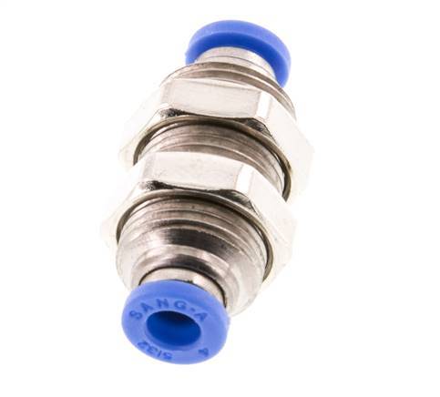 4mm Push-in Fitting Brass/PA 66 NBR Bulkhead [2 Pieces]