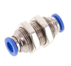 6mm Push-in Fitting Brass/PA 66 NBR Bulkhead [2 Pieces]