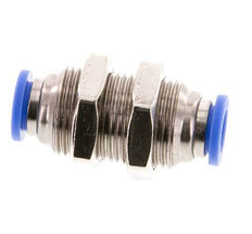 6mm Push-in Fitting Brass/PA 66 NBR Bulkhead [2 Pieces]