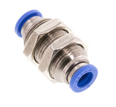 6mm Push-in Fitting Brass/PA 66 NBR Bulkhead [2 Pieces]