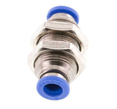 6mm Push-in Fitting Brass/PA 66 NBR Bulkhead [2 Pieces]