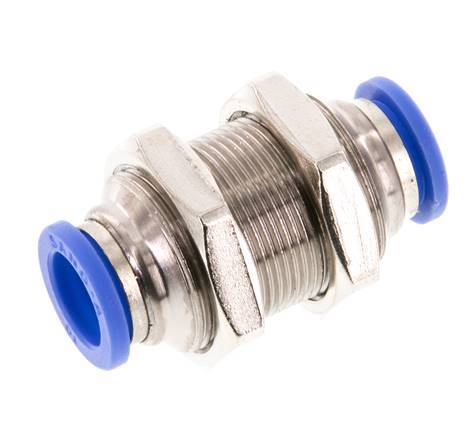 10mm Push-in Fitting Brass/PA 66 NBR Bulkhead