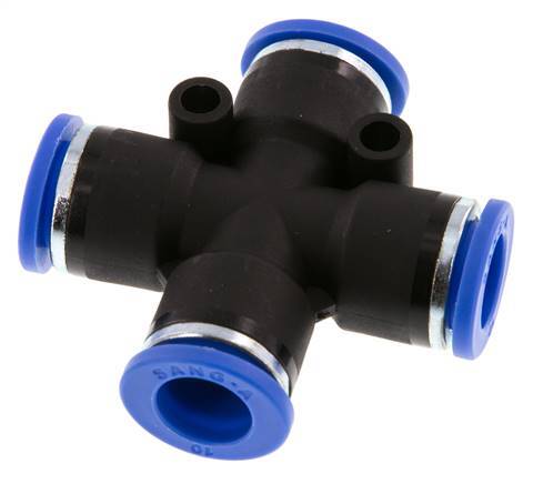 10mm Cross Push-in Fitting PA 66 NBR
