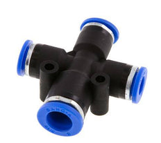 6mm x 8mm Cross Push-in Fitting PA 66 NBR 3 Outlets