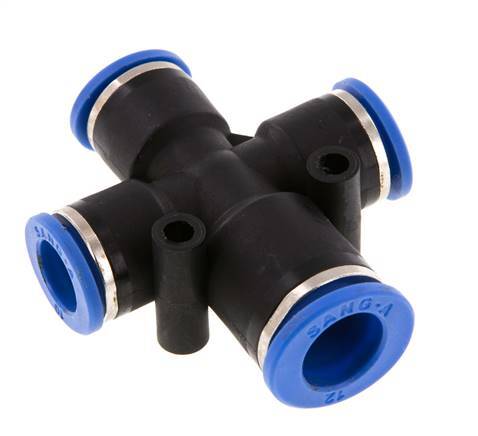 Racor en cruz 10mm x 12mm PA 66 NBR 3 salidas