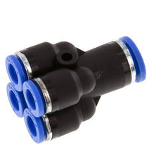 6mm x 8mm 4-way Y Manifold Push-in Fitting Brass/PA 66 NBR