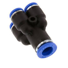 6mm x 8mm 4-way Y Manifold Push-in Fitting Brass/PA 66 NBR