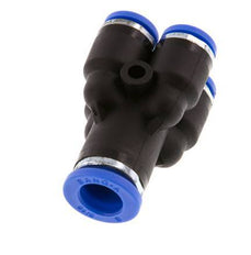 6mm x 8mm 4-way Y Manifold Push-in Fitting Brass/PA 66 NBR