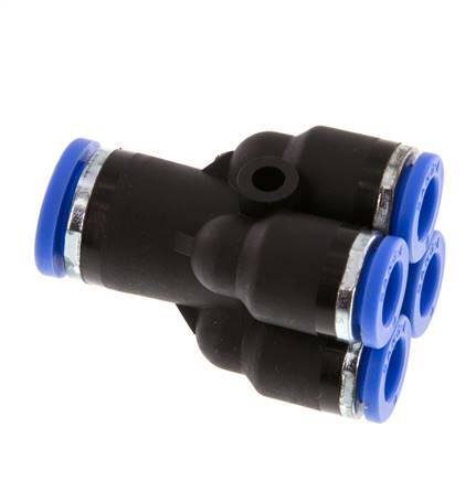 6mm x 8mm 4-way Y Manifold Push-in Fitting Brass/PA 66 NBR