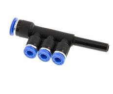 Racor rápido de 3 vías de 4mm x 6mm x 6mm con latón/PA 66 NBR