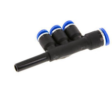 Racor rápido de 3 vías de 4mm x 6mm x 6mm con latón/PA 66 NBR