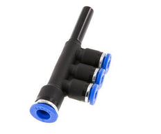 Racor rápido de 3 vías de 4mm x 6mm x 6mm con latón/PA 66 NBR