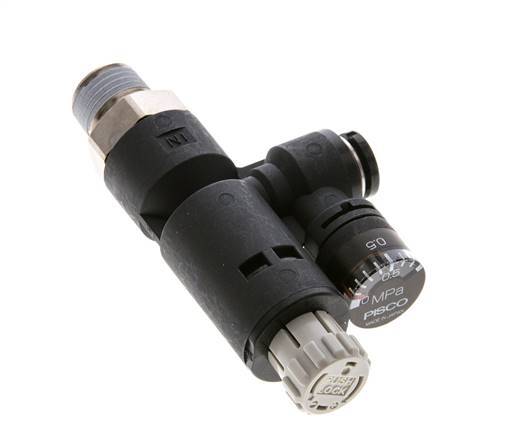 Regulador de presión neumático 6mm - R1/4'' con manómetro
