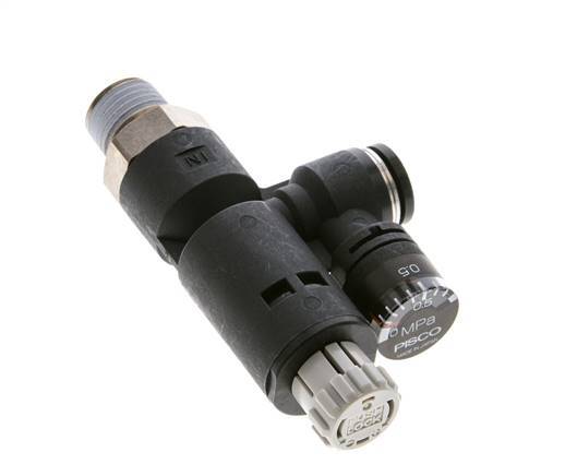 Regulador de presión neumático 8mm - R1/4'' con manómetro