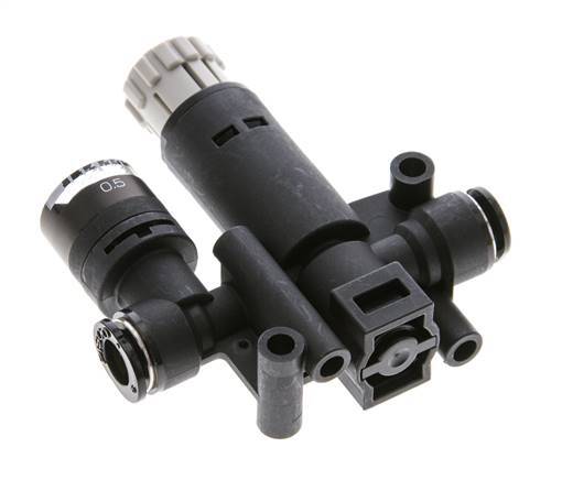 Regulador de presión neumático de 6 mm con manómetro