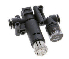 Regulador de presión neumático de 6 mm con manómetro