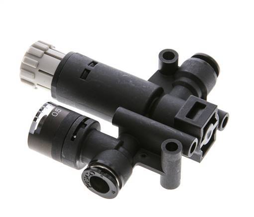 Regulador de presión neumático de 6 mm con manómetro