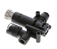 Regulador de presión neumático de 6 mm con manómetro