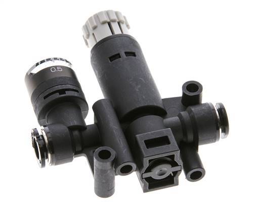 Regulador de presión neumático de 6 mm con manómetro