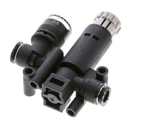 Regulador de presión neumático de 6 mm con manómetro